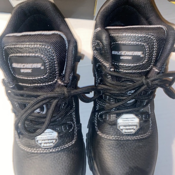 New in box Skechers for work black high top shoes size 7.5 - Picture 4 of 12